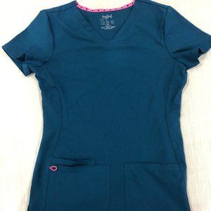 Caribbean Blue Scrub Top